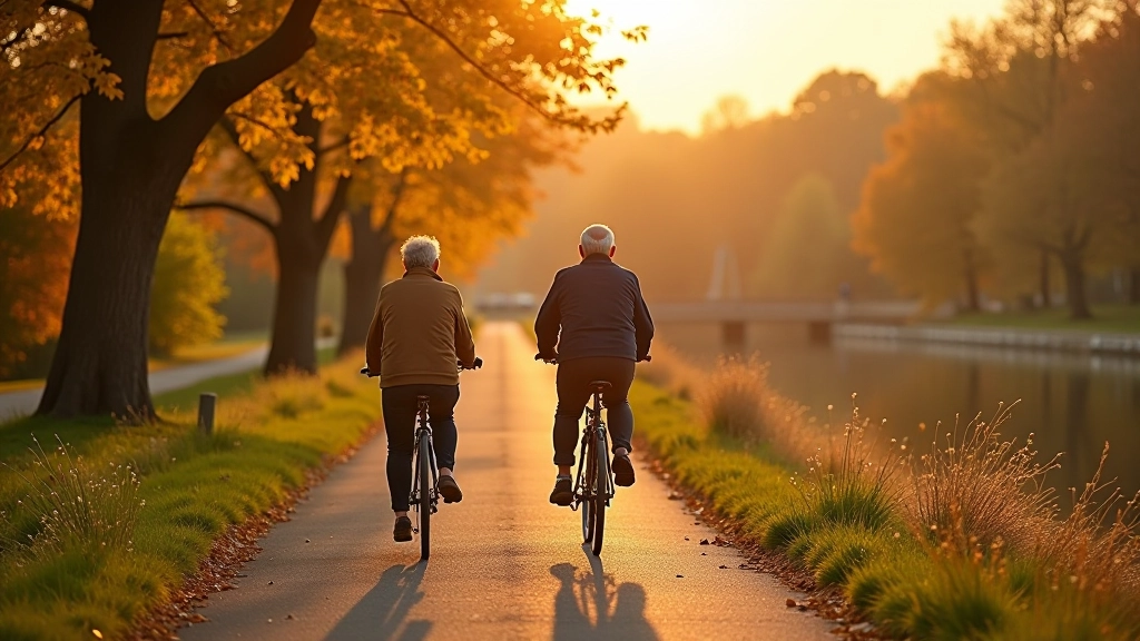 Krásná cyklostezka podél řeky s pohodlnými cyklisty
